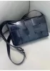 Mia Plaid Square Brushed Leather Shoulder Bag Black
