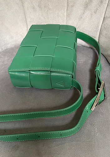 Mia Plaid Square Brushed Leather Shoulder Bag Racing Green