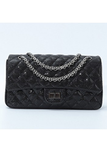 Adele Medium Flap Bag Diamond Shape Sesame Black