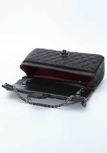 Adele Medium Flap Bag Diamond Shape Sesame Black
