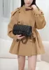 Adele Medium Flap Bag Diamond Shape Sesame Black
