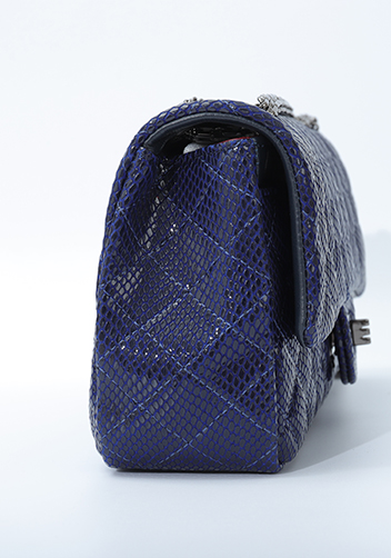 Adele Medium Flap Bag Diamond Shape Sesame Blue