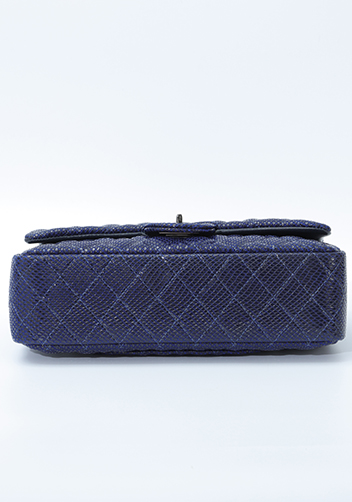 Adele Medium Flap Bag Diamond Shape Sesame Blue