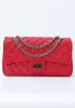Adele Medium Flap Bag Diamond Shape Sesame Red
