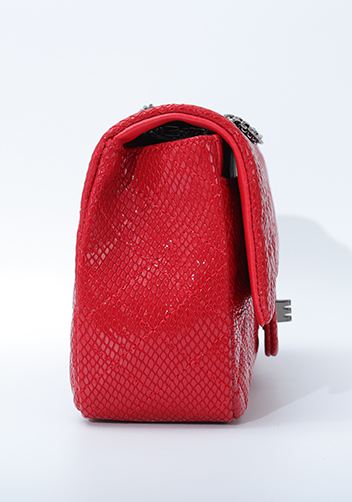 Adele Medium Flap Bag Diamond Shape Sesame Red