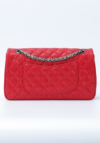 Adele Medium Flap Bag Diamond Shape Sesame Red