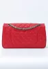 Adele Medium Flap Bag Diamond Shape Sesame Red