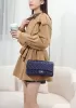 Adele Medium Flap Bag V Shape Sesame Blue