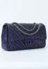 Adele Medium Flap Bag V Shape Sesame Blue