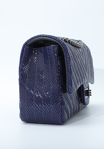 Adele Medium Flap Bag V Shape Sesame Blue