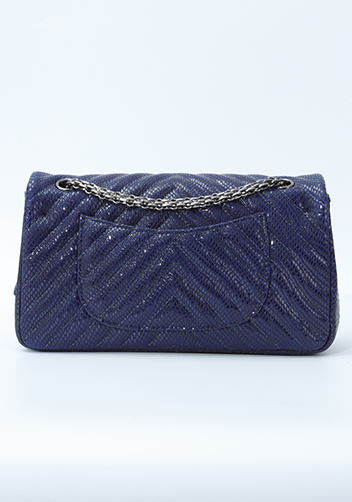 Adele Medium Flap Bag V Shape Sesame Blue