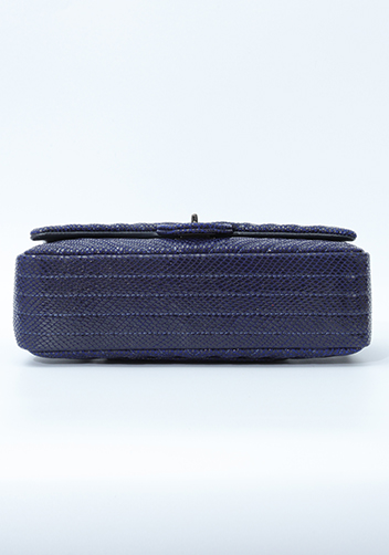 Adele Medium Flap Bag V Shape Sesame Blue