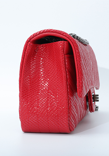 Adele Medium Flap Bag V Shape Sesame Red