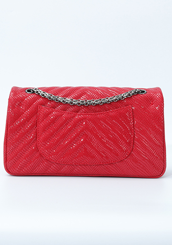 Adele Medium Flap Bag V Shape Sesame Red