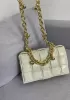 Mia Leather Balls Chain Medium Shoulder Bag Cream
