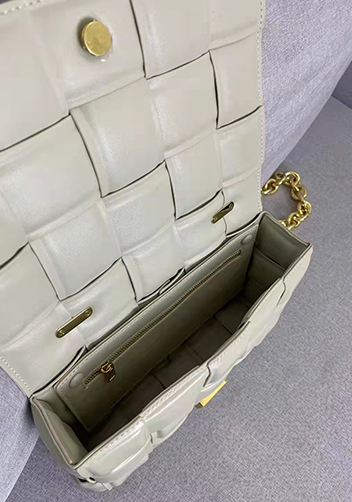 Mia Leather Balls Chain Medium Shoulder Bag Cream