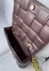 Mia Leather Balls Chain Medium Shoulder Bag Choco