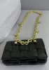 Mia Leather Balls Chain Small Shoulder Bag Black