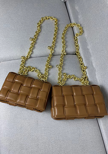 Mia Leather Balls Chain Small Shoulder Bag Camel