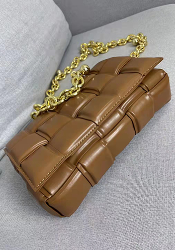Mia Leather Balls Chain Small Shoulder Bag Camel