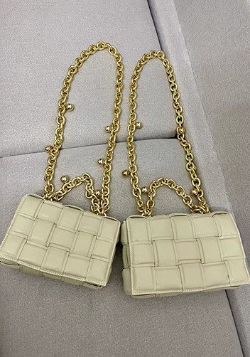 Mia Leather Balls Chain Small Shoulder Bag Cream