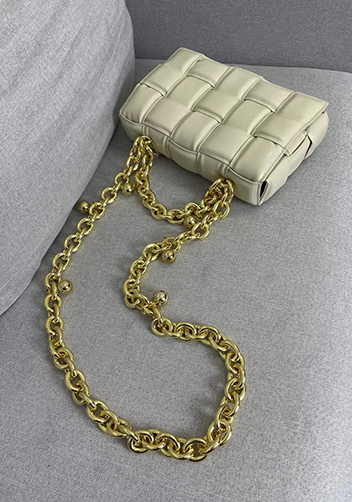 Mia Leather Balls Chain Small Shoulder Bag Cream