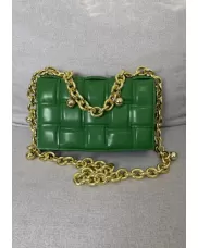 Mia Leather Balls Chain Small Shoulder Bag Green
