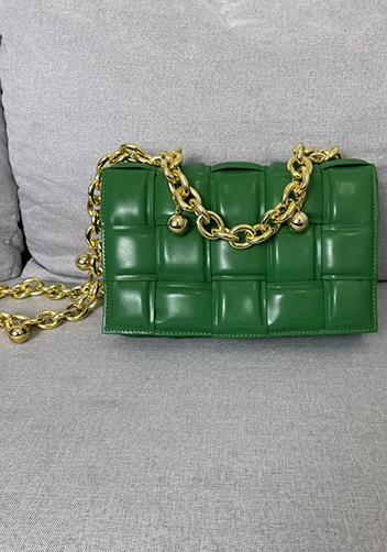 Mia Leather Balls Chain Small Shoulder Bag Green