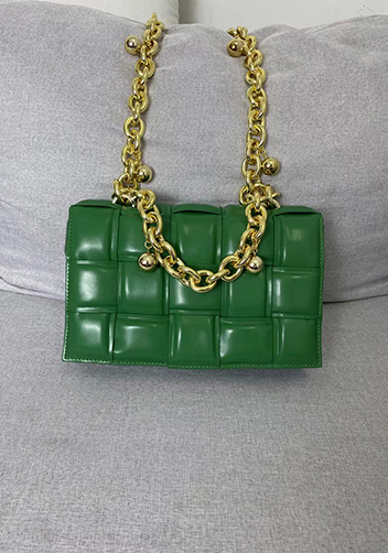 Mia Leather Balls Chain Small Shoulder Bag Green