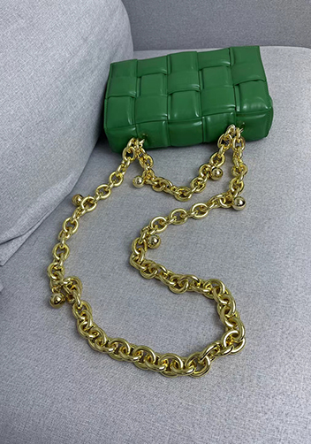 Mia Leather Balls Chain Small Shoulder Bag Green