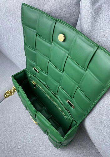 Mia Leather Balls Chain Small Shoulder Bag Green