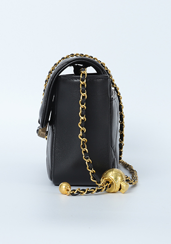 Adele Gemstone Flap Bag Black