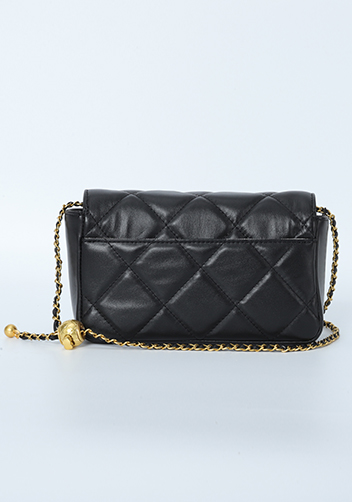 Adele Gemstone Flap Bag Black
