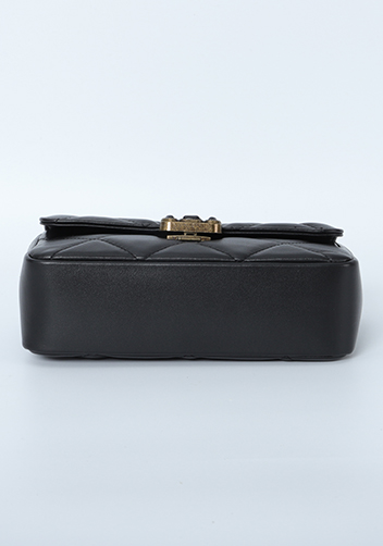 Adele Gemstone Flap Bag Black