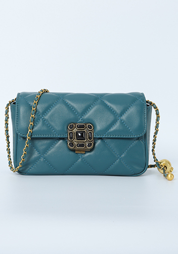 Adele Gemstone Flap Bag Blue