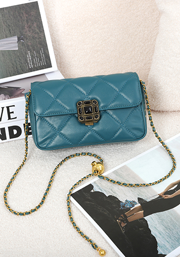 Adele Gemstone Flap Bag Blue