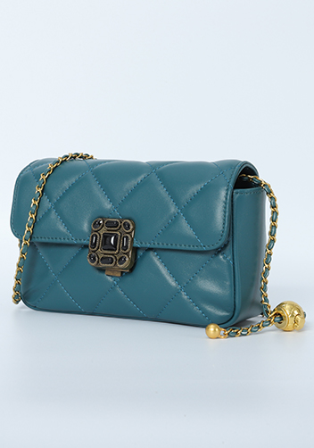 Adele Gemstone Flap Bag Blue