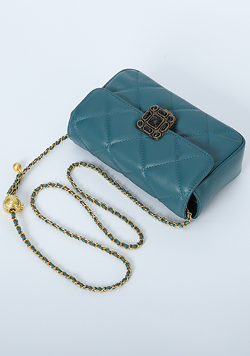 Adele Gemstone Flap Bag Blue