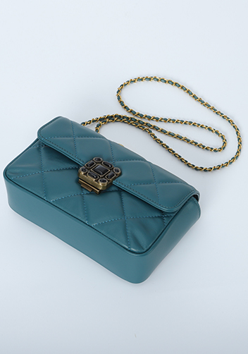 Adele Gemstone Flap Bag Blue