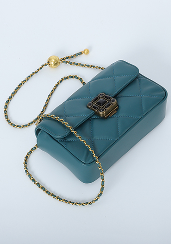 Adele Gemstone Flap Bag Blue