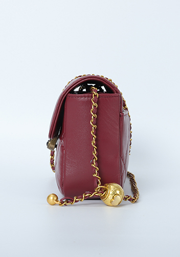 Adele Gemstone Flap Bag Burgundy