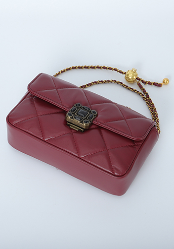 Adele Gemstone Flap Bag Burgundy