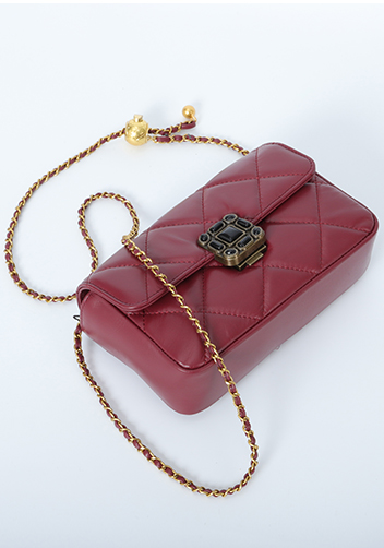 Adele Gemstone Flap Bag Burgundy