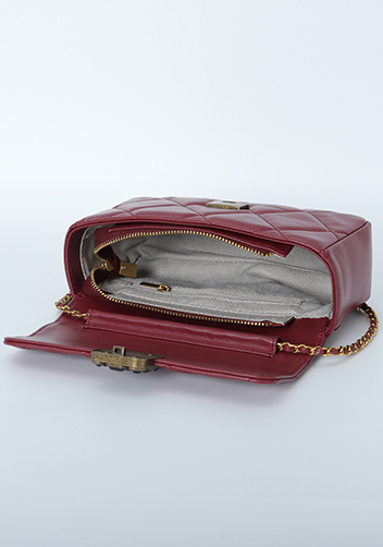 Adele Gemstone Flap Bag Burgundy