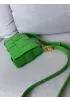 Mia Square Brushed Leather Hardware Shoulder Bag Racing Green