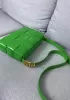 Mia Square Brushed Leather Hardware Shoulder Bag Racing Green