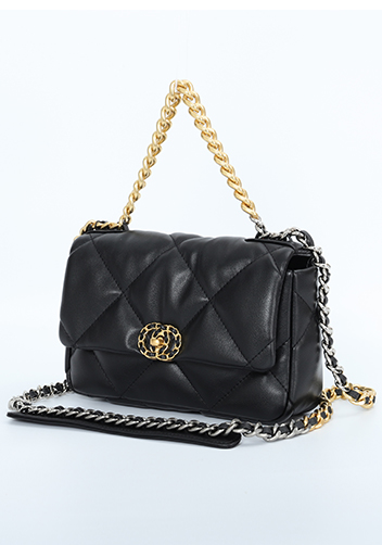 Adele Flap Smaller Bag Circle Hardware Black