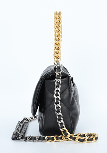 Adele Flap Smaller Bag Circle Hardware Black