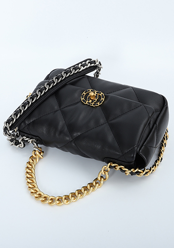 Adele Flap Smaller Bag Circle Hardware Black