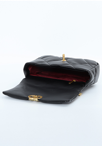 Adele Flap Smaller Bag Circle Hardware Black